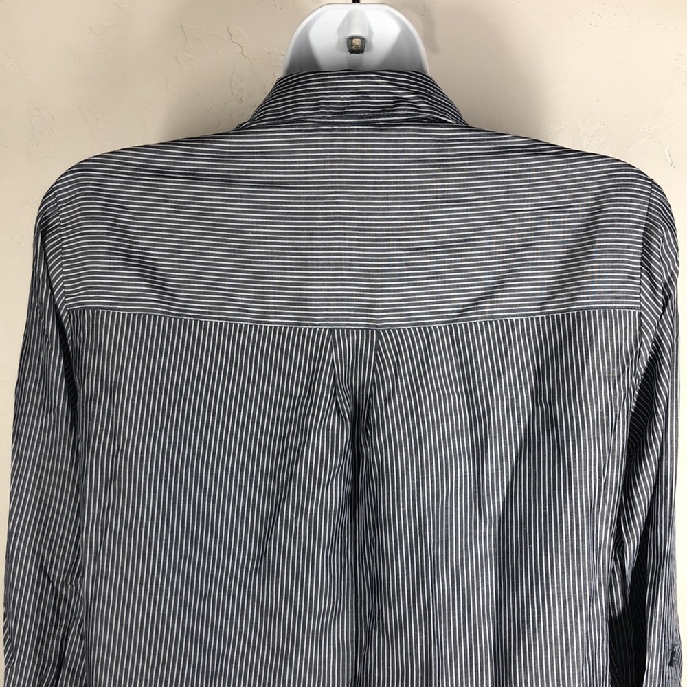 Express Blue And White Stripe Button Down Blouse … - image 8
